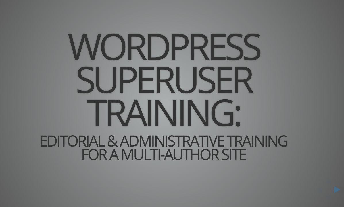 WordPress.com VIP Superuser Training Slides on GitHub