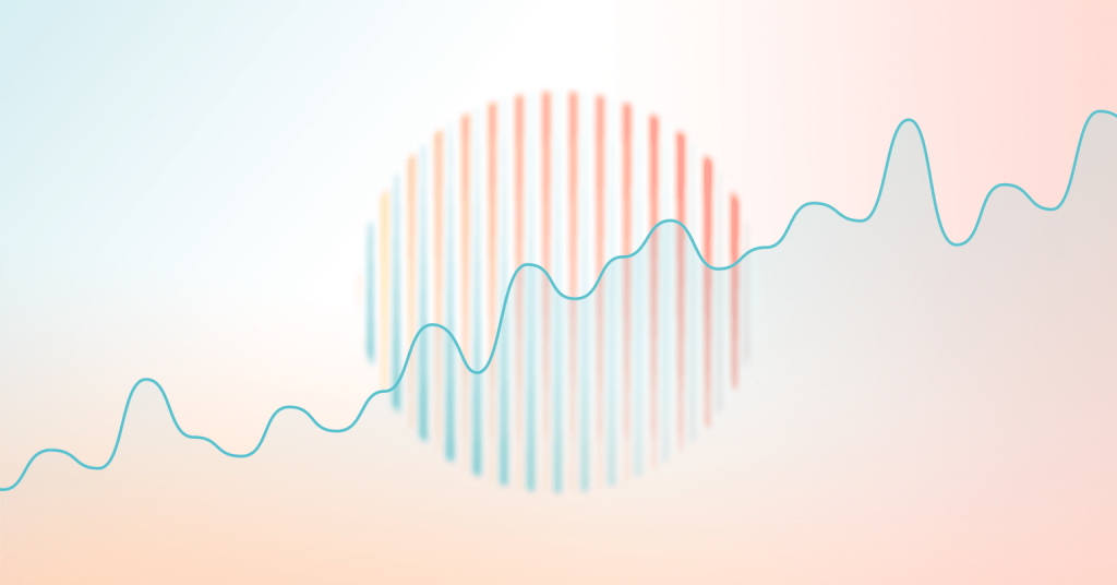 an illustration of a lined circle with a undulating line super imposed on top of it