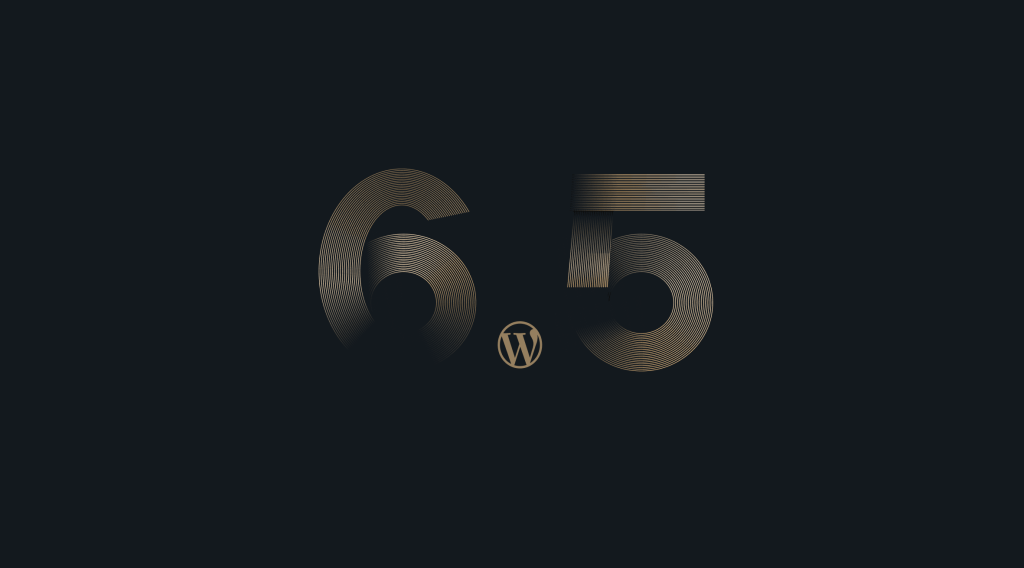 WordPress logo displayed at the bottom with the numbers "6" and "5" in such a way to spell out "6.5"