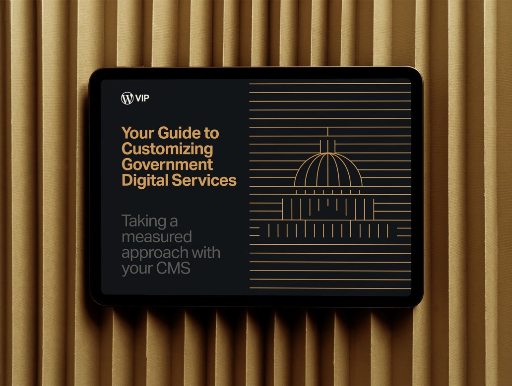 A device with cover text of "Your Guide to Customizing Government Digital Services"