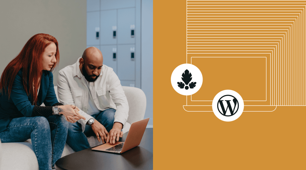 Image showing two people working at a computer, with the Parse.ly and WordPress VIP logos next to them.